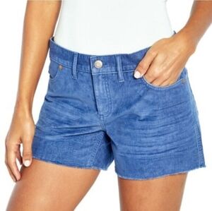 Gap Cordoroy Short Raw Edge Mid Rise Blue Cords Shorts Size 14 NWOT